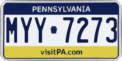PA license plate MYY7273