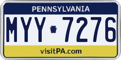 PA license plate MYY7276