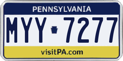PA license plate MYY7277