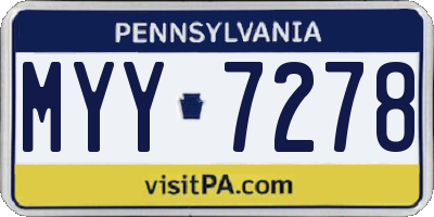 PA license plate MYY7278