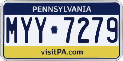 PA license plate MYY7279