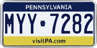 PA license plate MYY7282