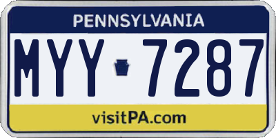 PA license plate MYY7287