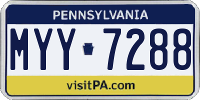 PA license plate MYY7288