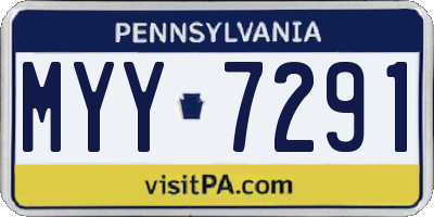 PA license plate MYY7291