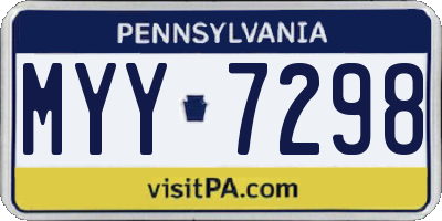 PA license plate MYY7298