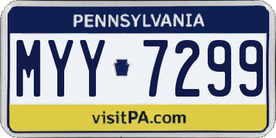 PA license plate MYY7299