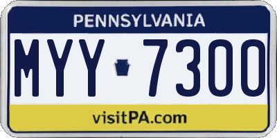 PA license plate MYY7300