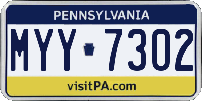 PA license plate MYY7302