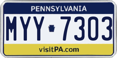 PA license plate MYY7303