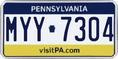 PA license plate MYY7304