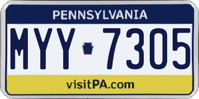 PA license plate MYY7305