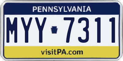 PA license plate MYY7311