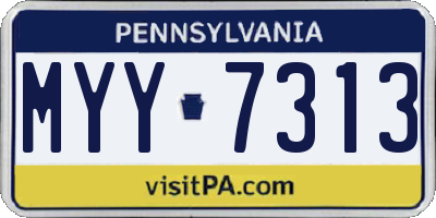 PA license plate MYY7313