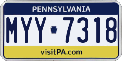 PA license plate MYY7318