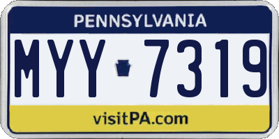 PA license plate MYY7319