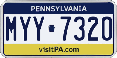 PA license plate MYY7320