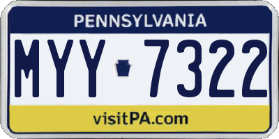 PA license plate MYY7322
