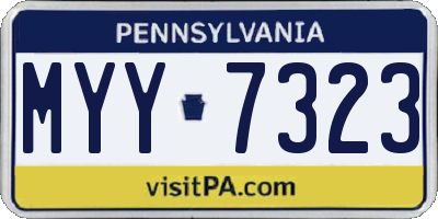 PA license plate MYY7323