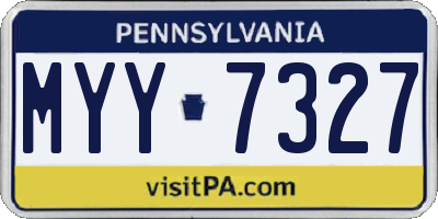 PA license plate MYY7327