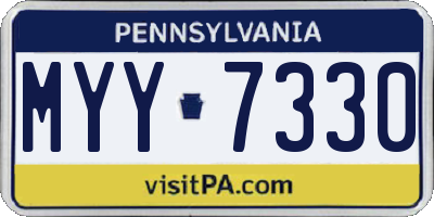 PA license plate MYY7330