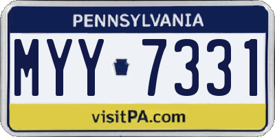 PA license plate MYY7331