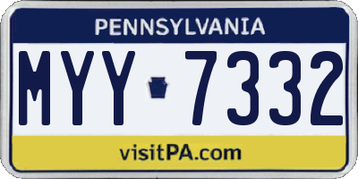 PA license plate MYY7332