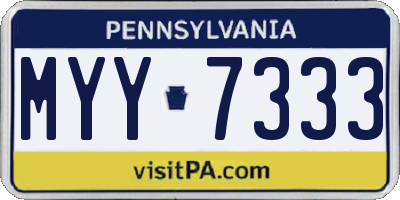 PA license plate MYY7333