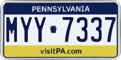 PA license plate MYY7337