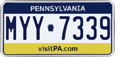 PA license plate MYY7339
