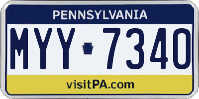 PA license plate MYY7340