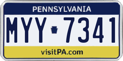 PA license plate MYY7341