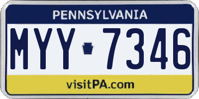 PA license plate MYY7346