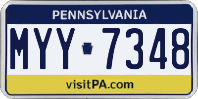 PA license plate MYY7348