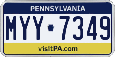 PA license plate MYY7349