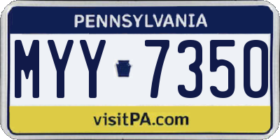 PA license plate MYY7350