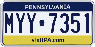PA license plate MYY7351