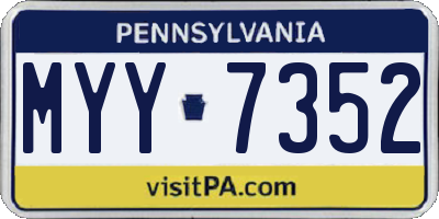 PA license plate MYY7352