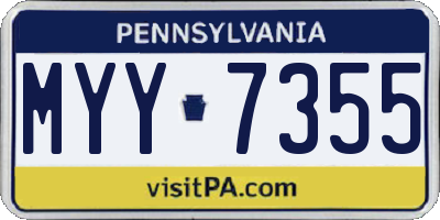 PA license plate MYY7355