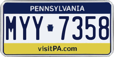 PA license plate MYY7358