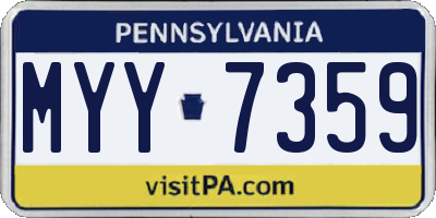 PA license plate MYY7359
