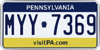 PA license plate MYY7369