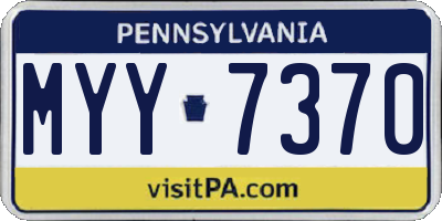 PA license plate MYY7370