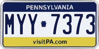 PA license plate MYY7373