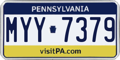 PA license plate MYY7379