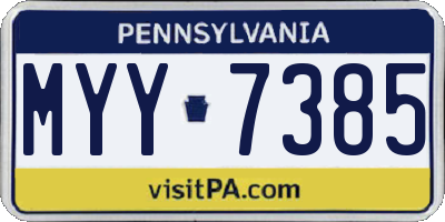 PA license plate MYY7385