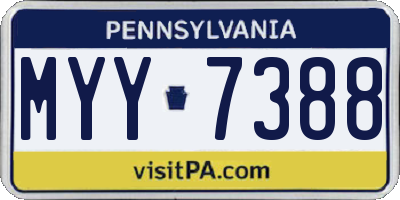 PA license plate MYY7388