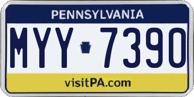 PA license plate MYY7390