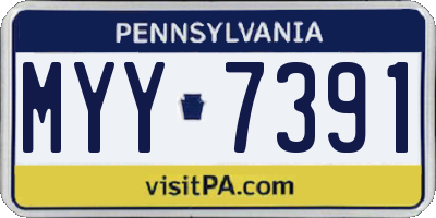 PA license plate MYY7391