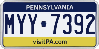 PA license plate MYY7392